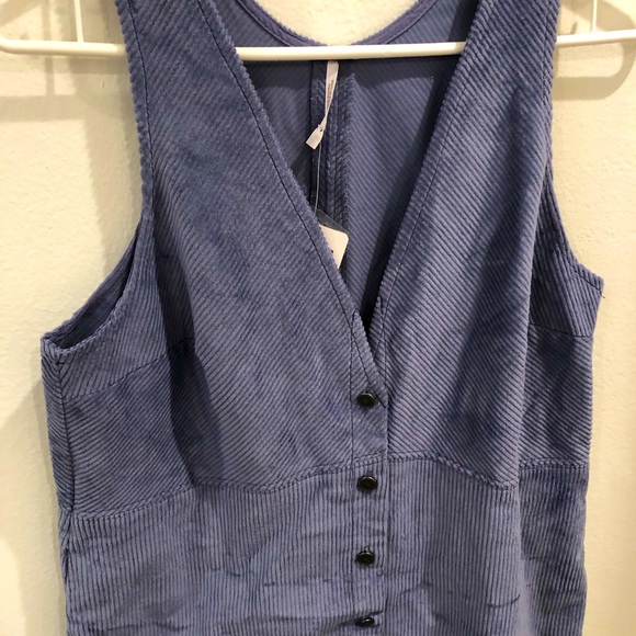 NWT Free People Blue Corduroy Dress with Pockets. - Picture 7 of 7